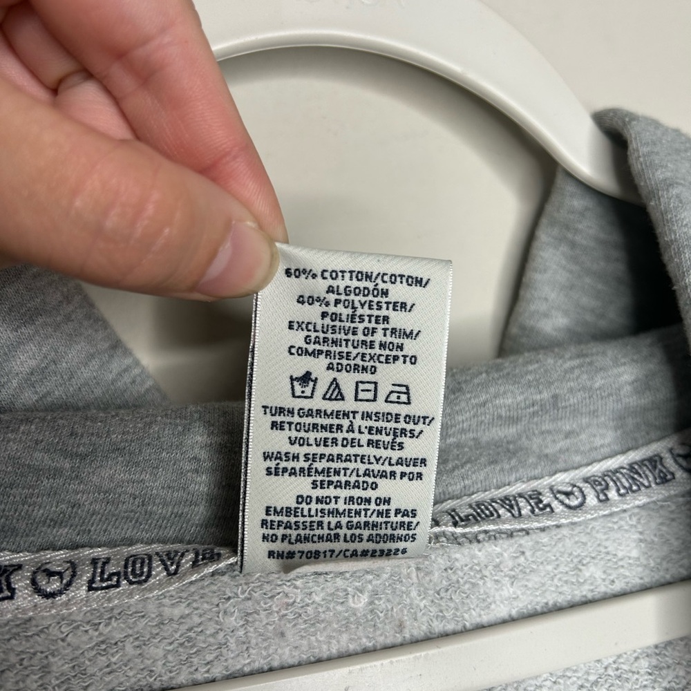 Y2K Victoria's Secret PINK Major Bling Crystal Rhinestone Full Zip Hooded Jacket - Picture 11 of 11